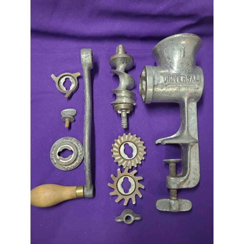 Universal No. 1 Vintage Meat Grinder Cast Iron Made in USA With Table Mount